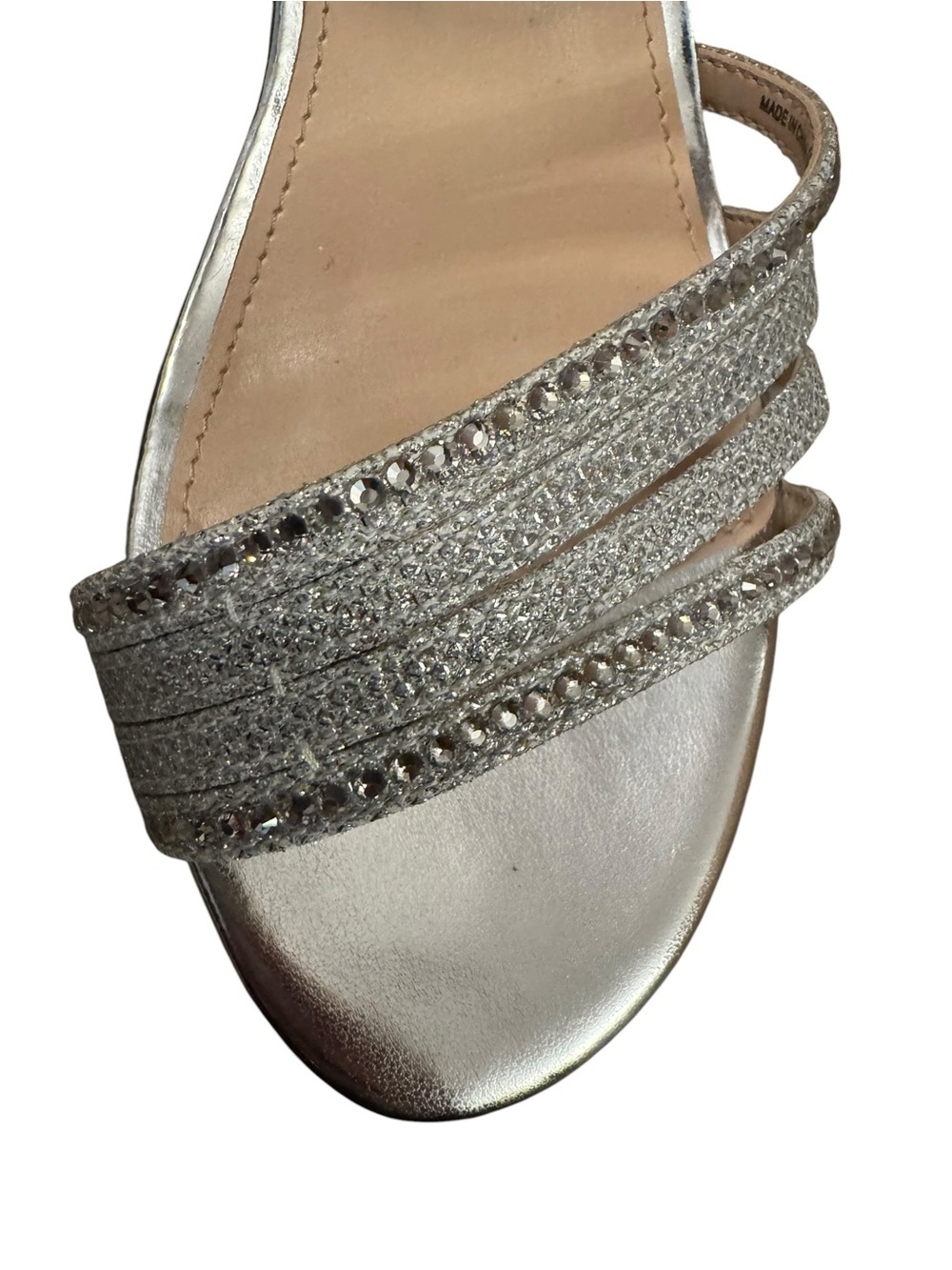 Nina Nelena Silver Sparkle Strappy Sandals Women’s Size 7 - Picture 4 of 9